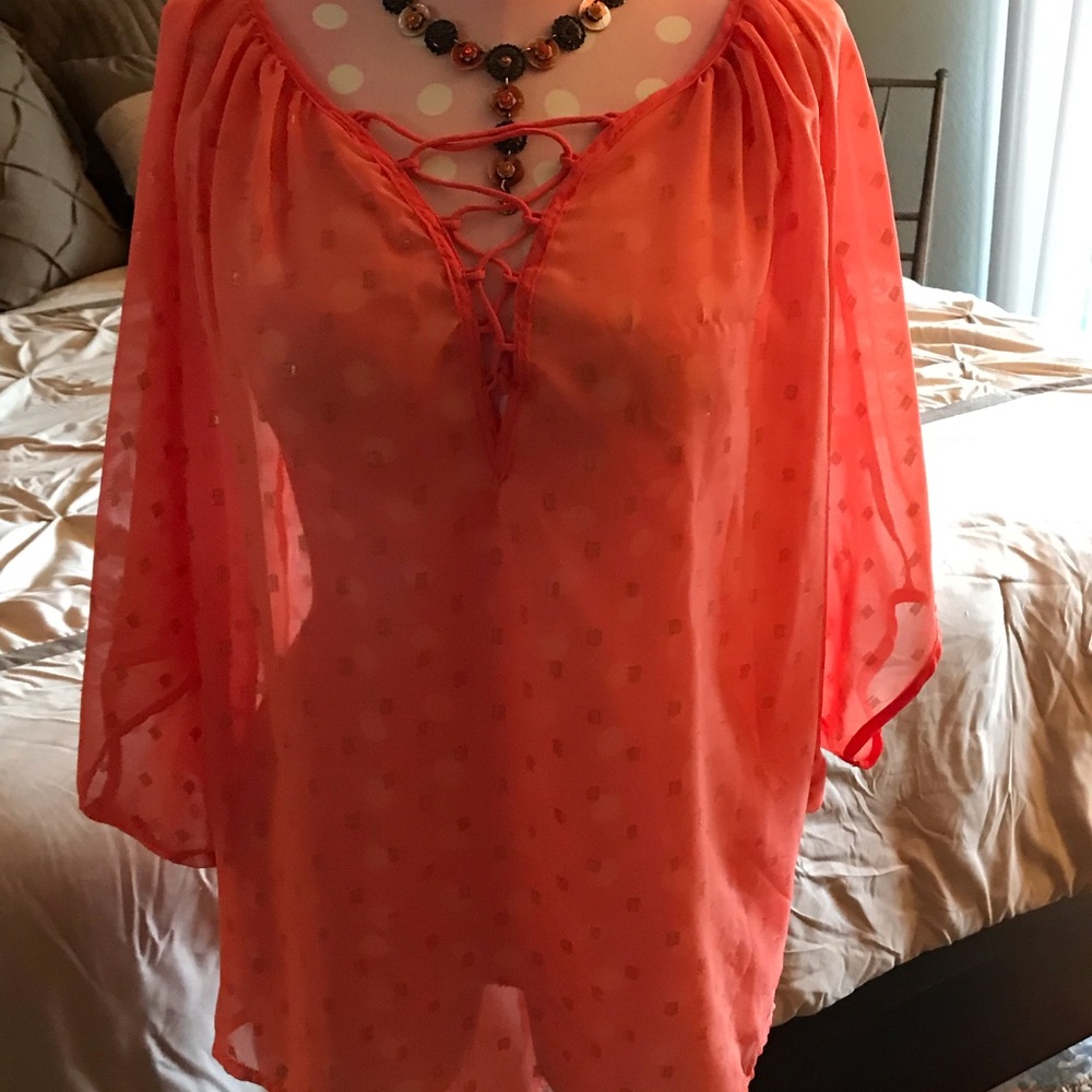 Sheer off the shoulder coverup